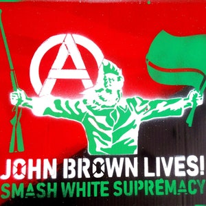 Antifascist Stencil: John Brown Lives! (8.75"x11" 2 layer stencil cut from 7mil mylar)