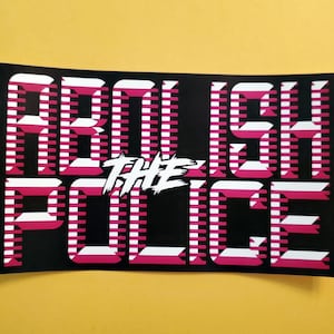 Eggshell Sticker: Abolish the Police (Purple & Black)