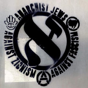 Stencil: Ebrei anarchici contro il fascismo, contro il sionismo; (stencil 8,75"x11" tagliato da mylar da 7mil) immagine 1