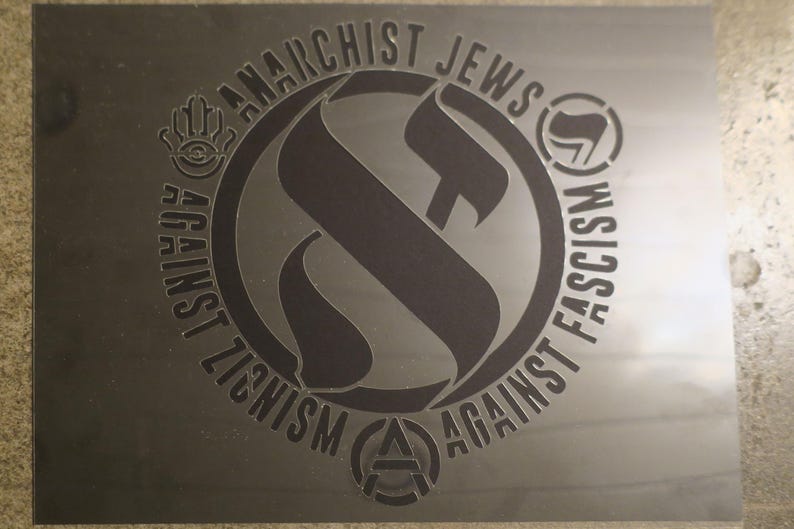 Stencil: Ebrei anarchici contro il fascismo, contro il sionismo; (stencil 8,75"x11" tagliato da mylar da 7mil) immagine 3