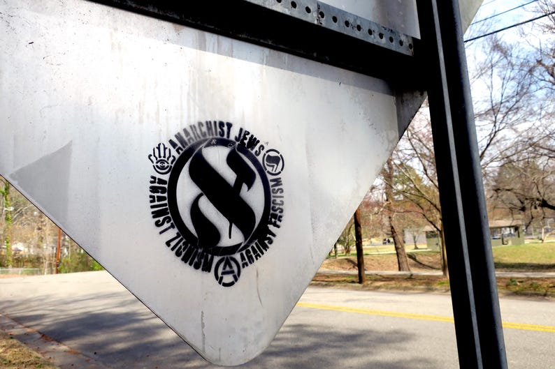 Stencil: Ebrei anarchici contro il fascismo, contro il sionismo; (stencil 8,75"x11" tagliato da mylar da 7mil) immagine 4