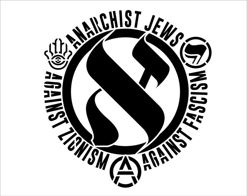 Stencil: Ebrei anarchici contro il fascismo, contro il sionismo; (stencil 8,75"x11" tagliato da mylar da 7mil) immagine 2