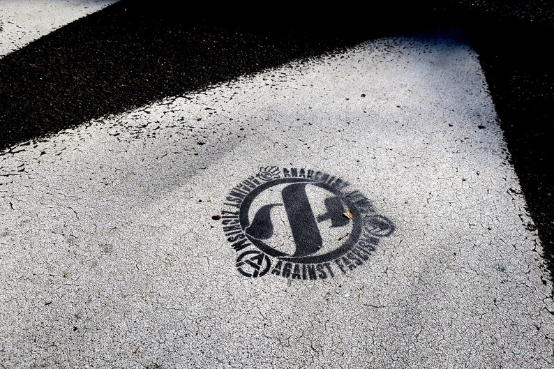 Stencil: Ebrei anarchici contro il fascismo, contro il sionismo; (stencil 8,75"x11" tagliato da mylar da 7mil) immagine 5