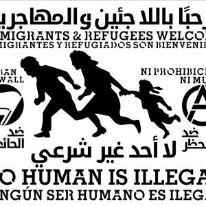 Stencil: No Human is Illegal (stencil 8,75 x 11 inch gesneden uit 7 mil mylar) afbeelding 2