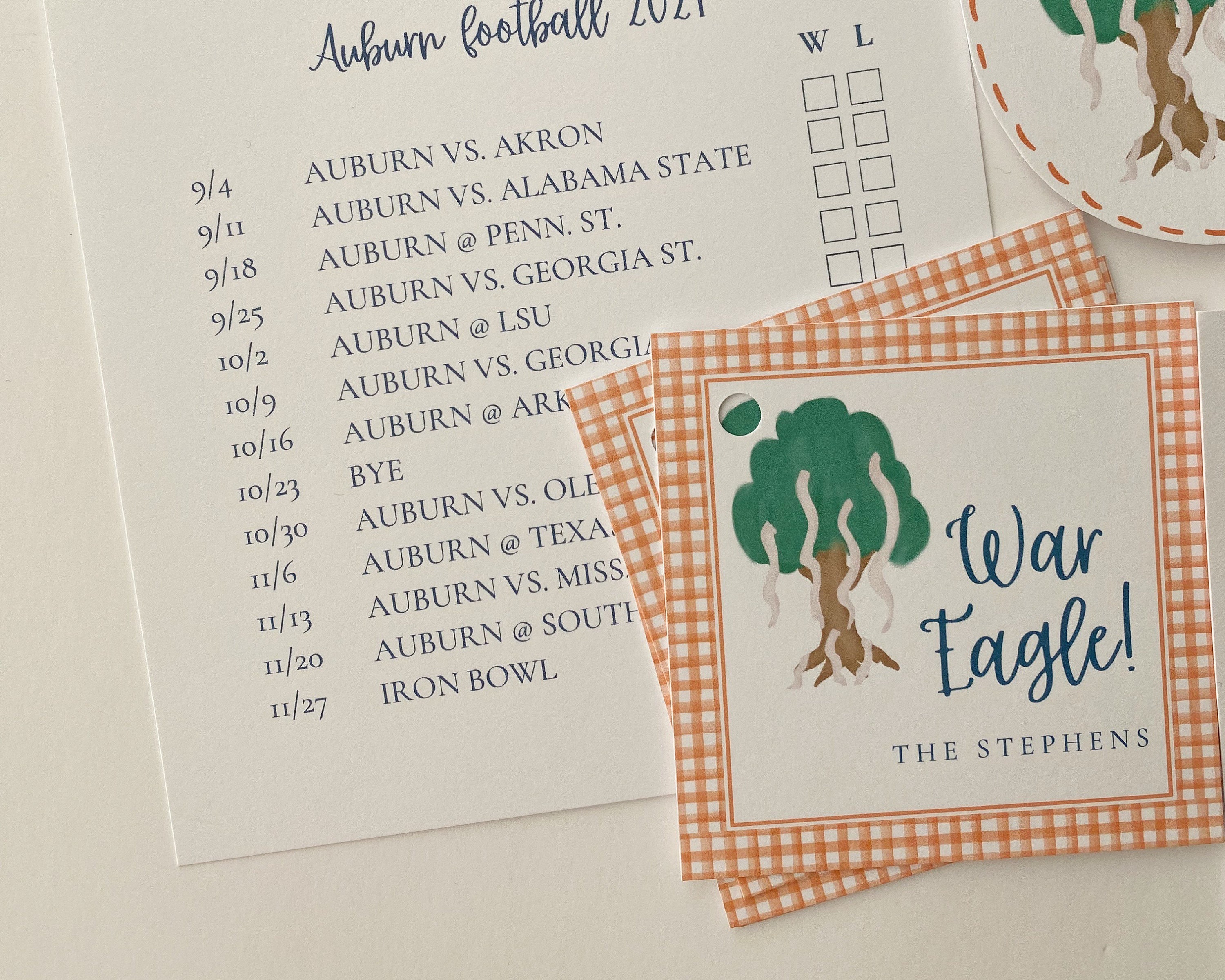 Personalized* War Eagle gift tags DIGITAL DOWNLOAD