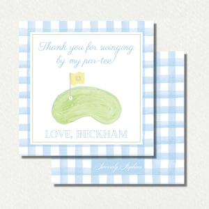 Boy&#39;s Golf Party Favor Tags // Masters // birthday // watercolor // printed //