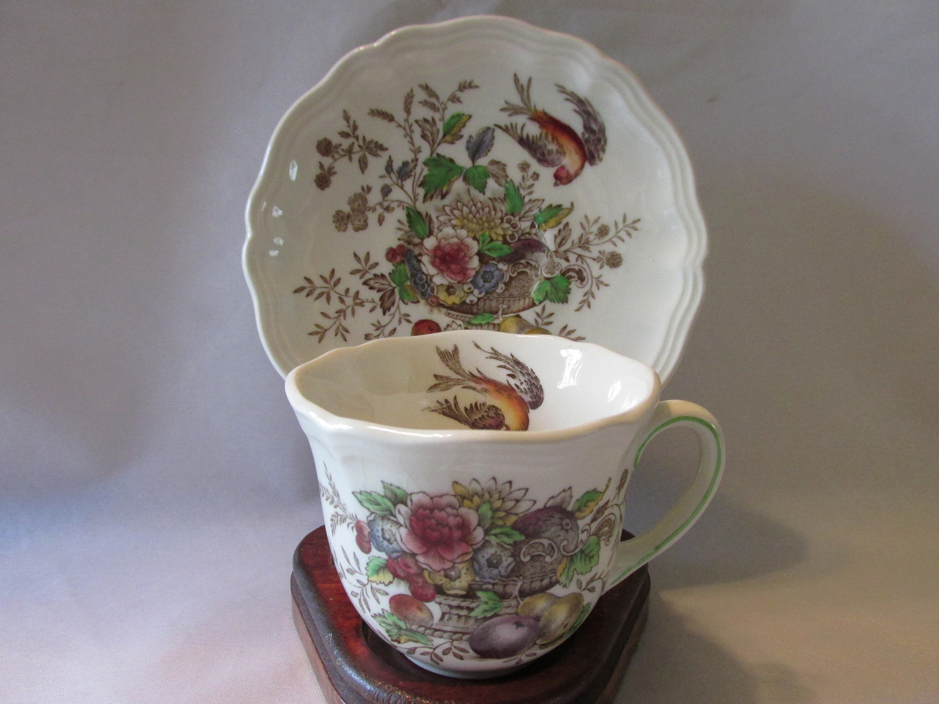 3 Royal Doulton Medford Demitasse Cups And Saucers Creamware 1930s Hand  Colored
