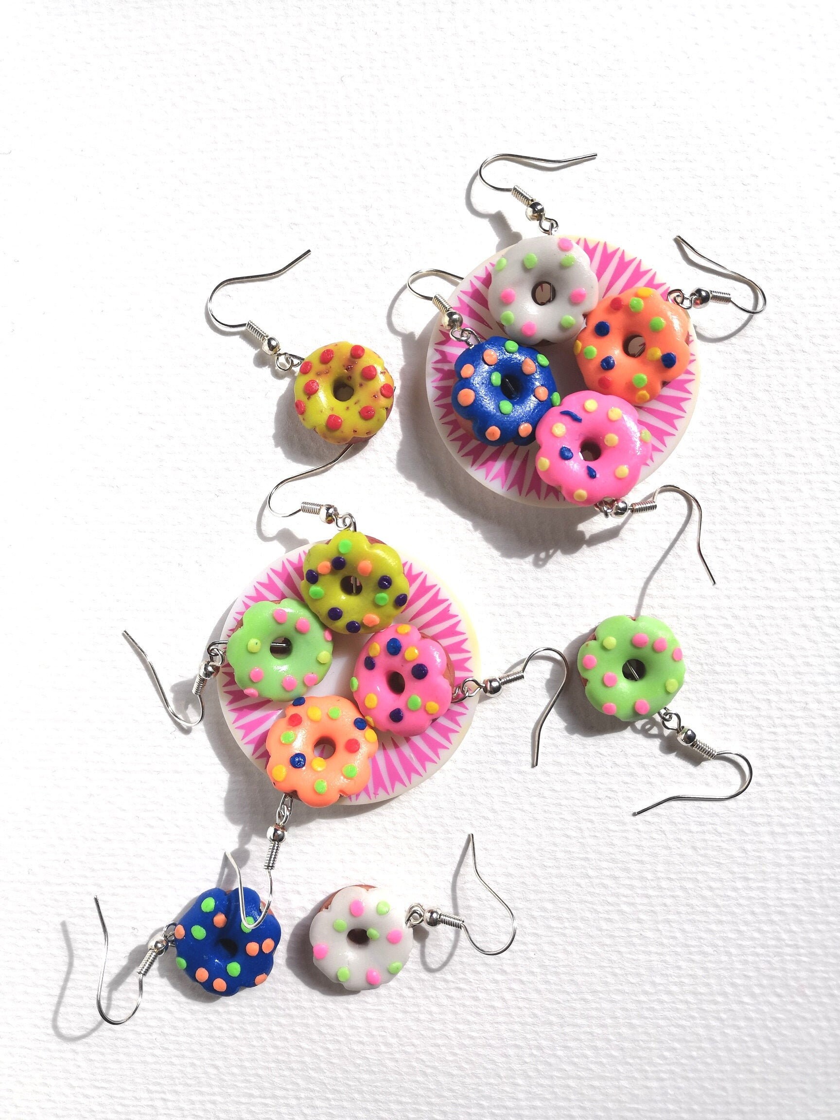 Polymer Clay Neon Donuts With Sprinkles Etsy UK