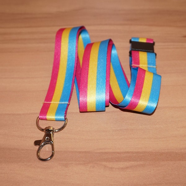 Pansexual pride lanyard double sided polyester