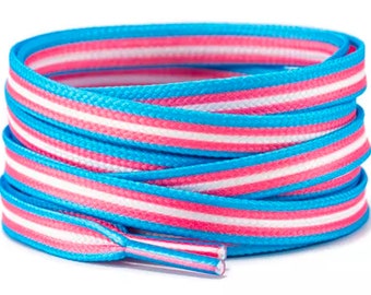 Transgender pride flag shoelaces 120cm 150cm