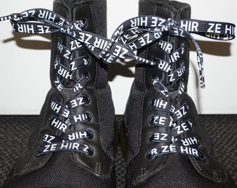 Ze/hir pronoun shoelaces 120cm pride shoelaces