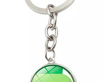 Aromantic pride metal keychain