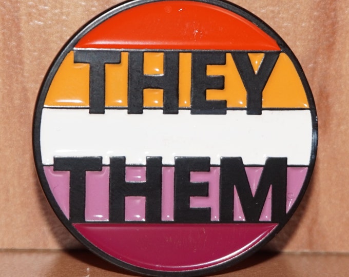 They/them Lesbian Pride Flag Pronoun Enamel Pin Etsy Australia