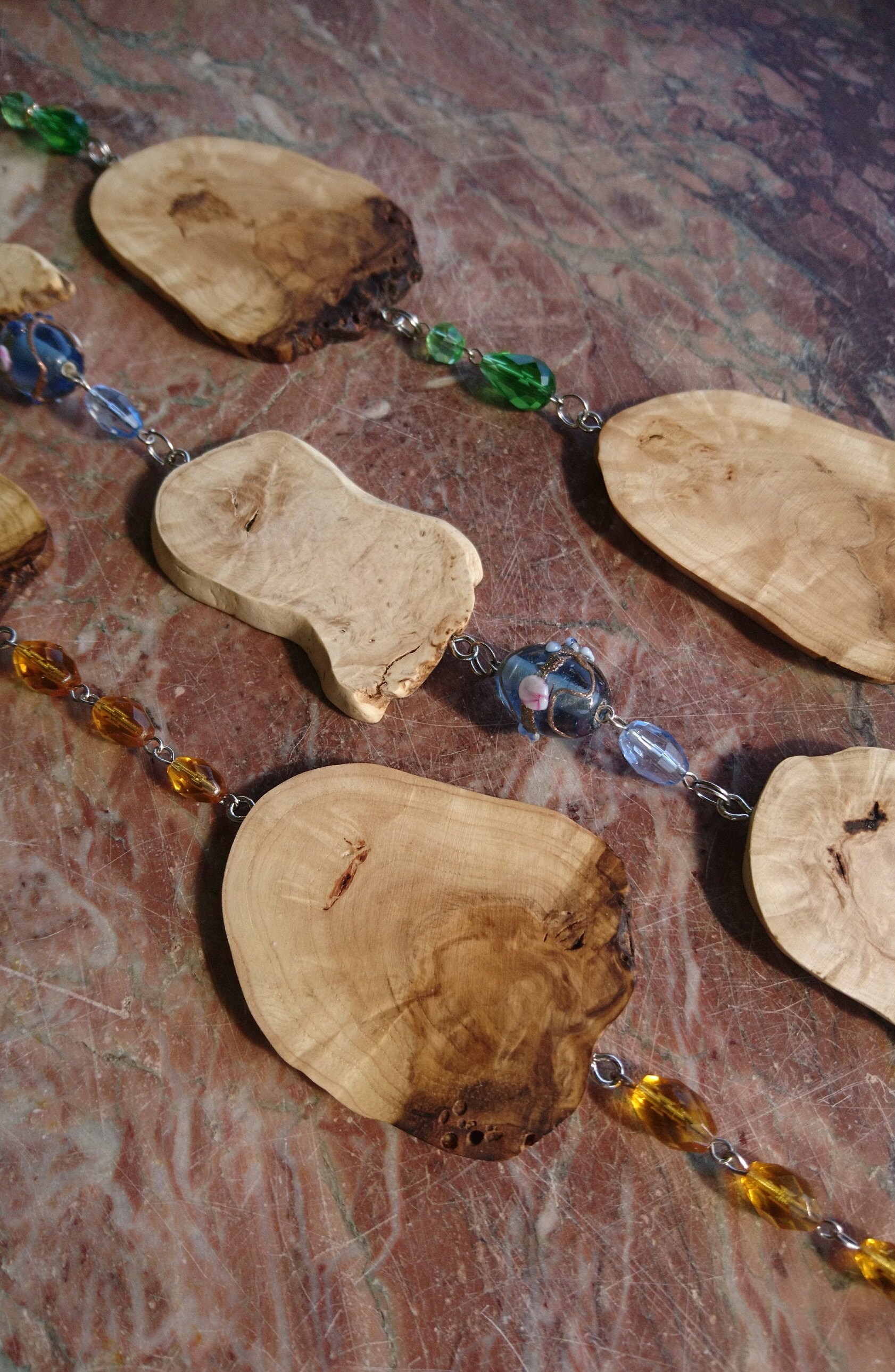 Suncatcher Fensterdeko Fenster Hänger Anhänger Glasperlen Holz Etsy.de