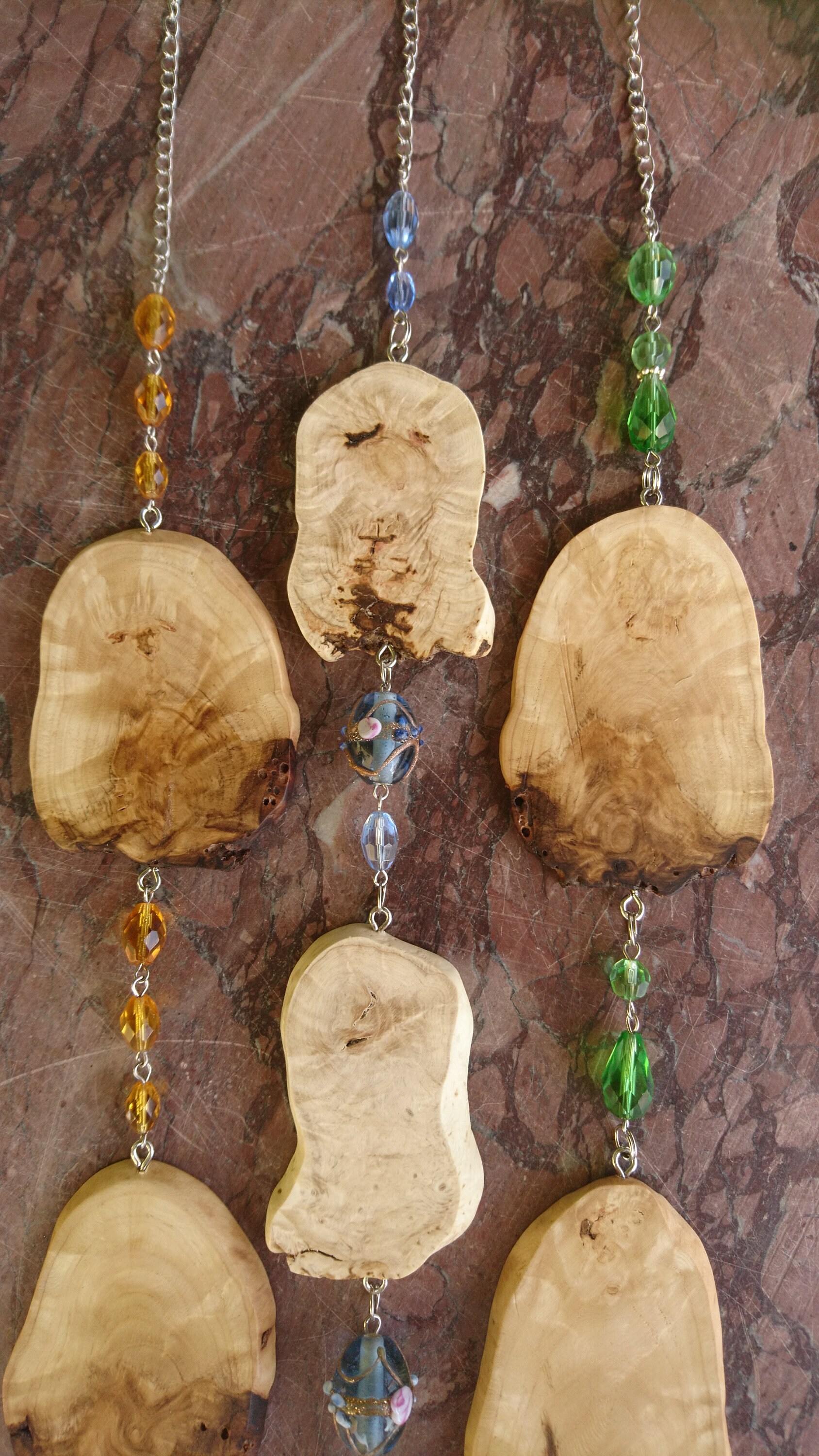 Suncatcher Fensterdeko Fenster Hänger Anhänger Glasperlen Holz