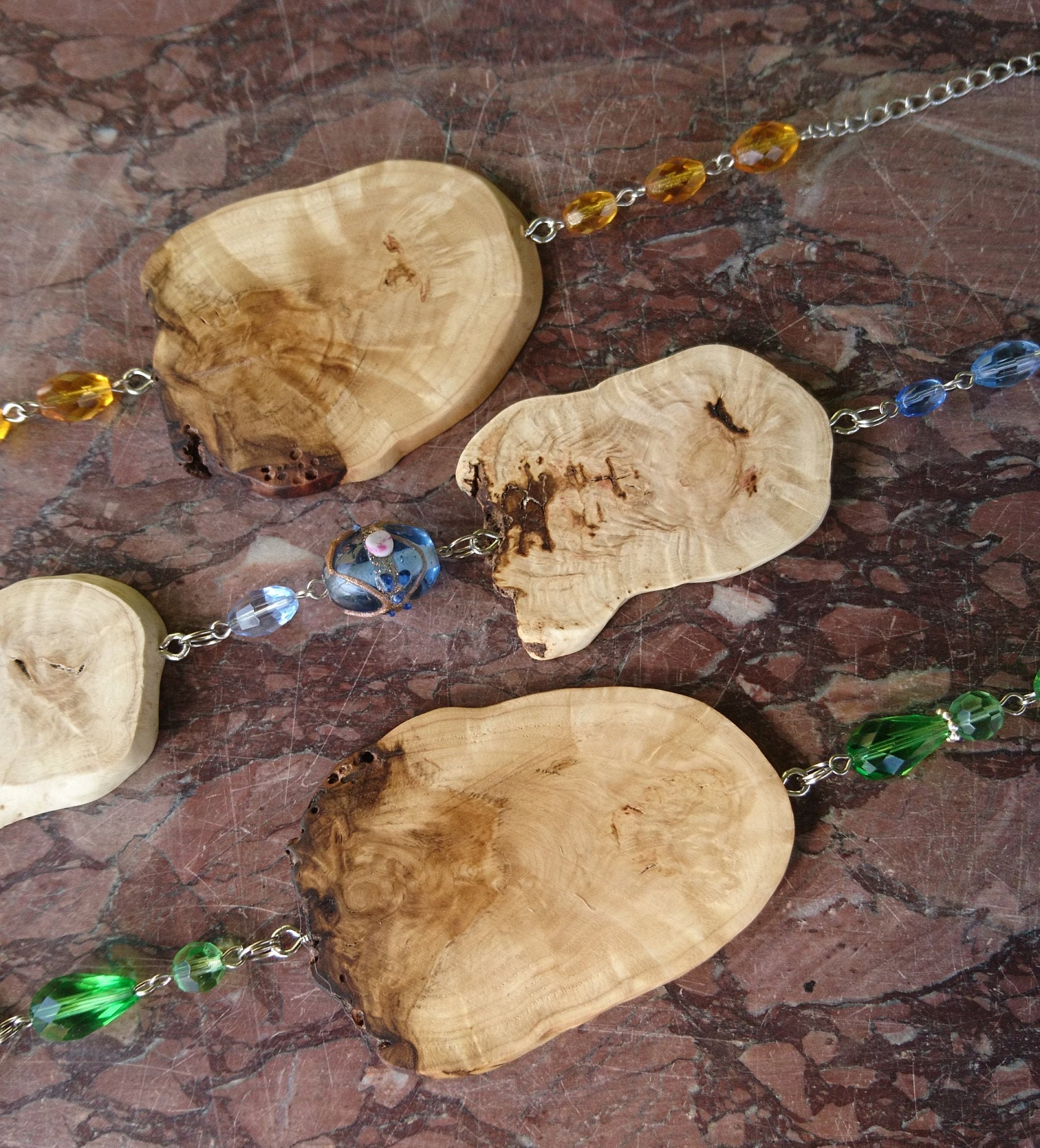 Suncatcher Fensterdeko Fenster Hänger Anhänger Glasperlen Holz Etsy.de