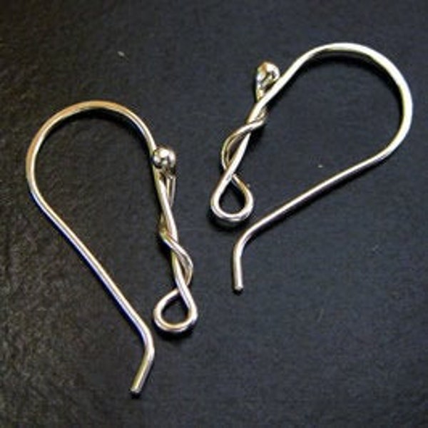 Vine Handmade Silver Ear Wires handcrafted in Argentium sterling silver, handcrafted unique earwires artisan interchangeable ear hooks