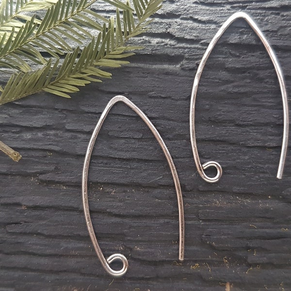 Balanced curve handmade ear wires sterling silver, gold fill or rose gold fill handcrafted unique earwires ear hooks artisan