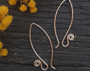 Not so long but just as elegant ear wires handmade in sterling silver or gold fill handcrafted unique earwires artisan interchangeable