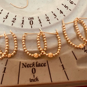 All Gold 14K Beaded earrings