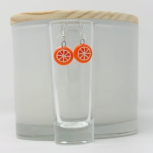 Orange Slice Fused Glass Earrings