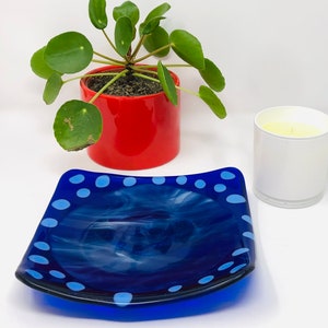 Cobalt Fused Glass Sushi Plate
