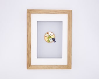 Miniature cheese platter in real wood frame // Unique