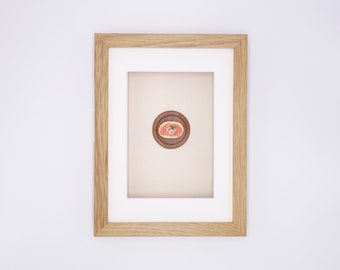 Miniature Mettbrötchen in a real wood frame // Unique