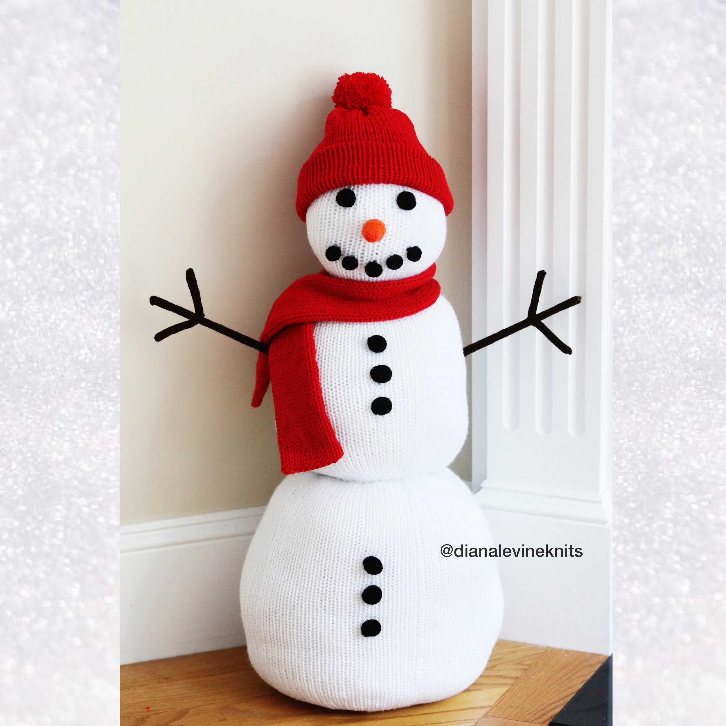 Life-size Snowman! (2.5' Tall) PATTERN PDF for 46/48 and 22