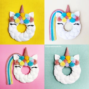 Unicorn Wreath! (PATTERN PDF for 22 Needle AddiExpress or Sentro Circular Knitting Machines)