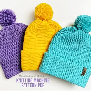 Horizontal Stitch Hats (PATTERN PDF for Addi Express Kingsize Knitting Machines or Sentro 48 Needle Knitting Machines)