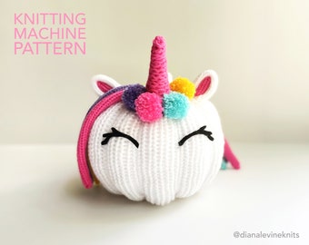Unicorn Pumpkin (PATTERN PDF for 46/48 and 22 Needle Circular Knitting Machines + I-Cord Maker)