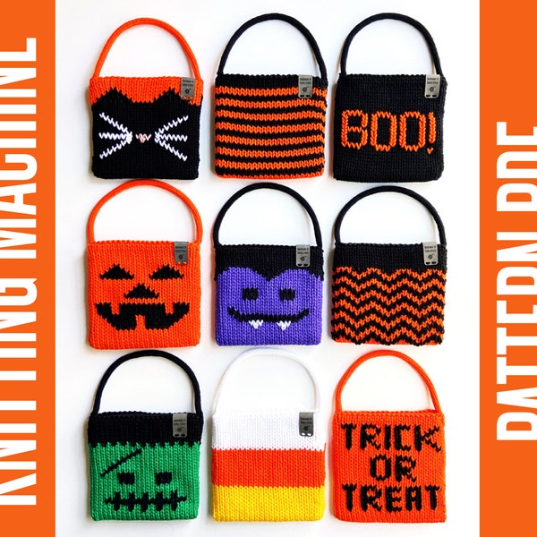 Halloween Goodie Bags (Circular Knitting Machine Pattern for AddiExpress Kingsize Knitting Machines)