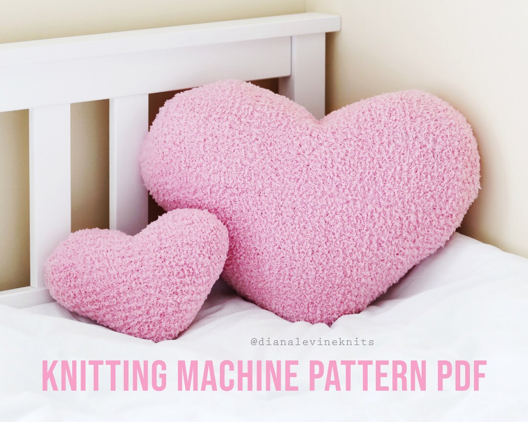 Fuzzy Heart Pillows Bundle size Small & Size Large PATTERN PDF for Addi