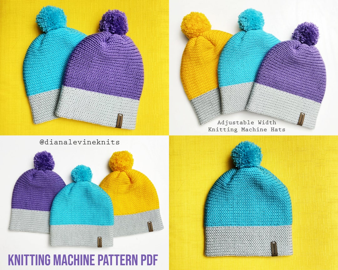 Adjustable Width Knitting Machine Hats PATTERN PDF for 22 and 46/48 Needle  Circular Knitting Machines 