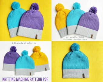 Adjustable Width Knitting Machine Hats! (PATTERN PDF for 22 and 46/48 Needle Circular Knitting Machines)