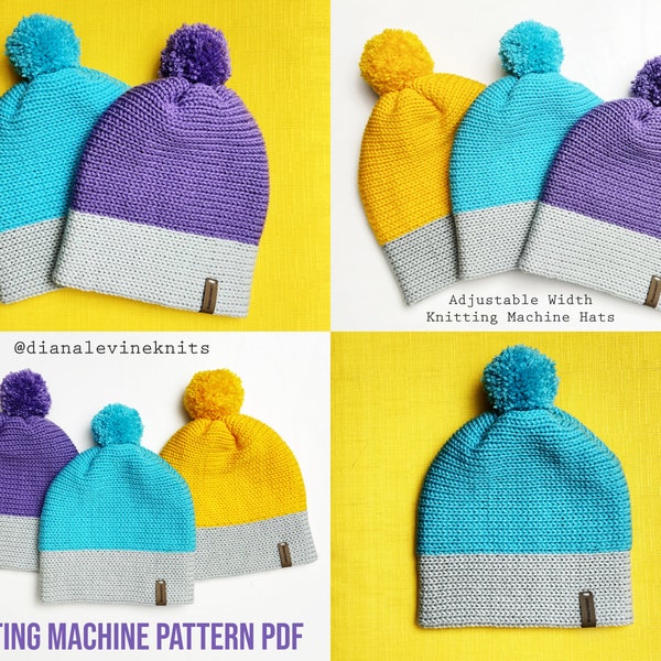 Adjustable Width Knitting Machine Hats! (PATTERN PDF for 22 and 46/48 Needle Circular Knitting Machines)