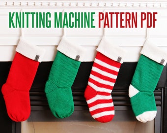 Christmas Stockings! (Circular Knitting Machine Pattern for Addi®Express Kingsize and Professional Knitting Machines)