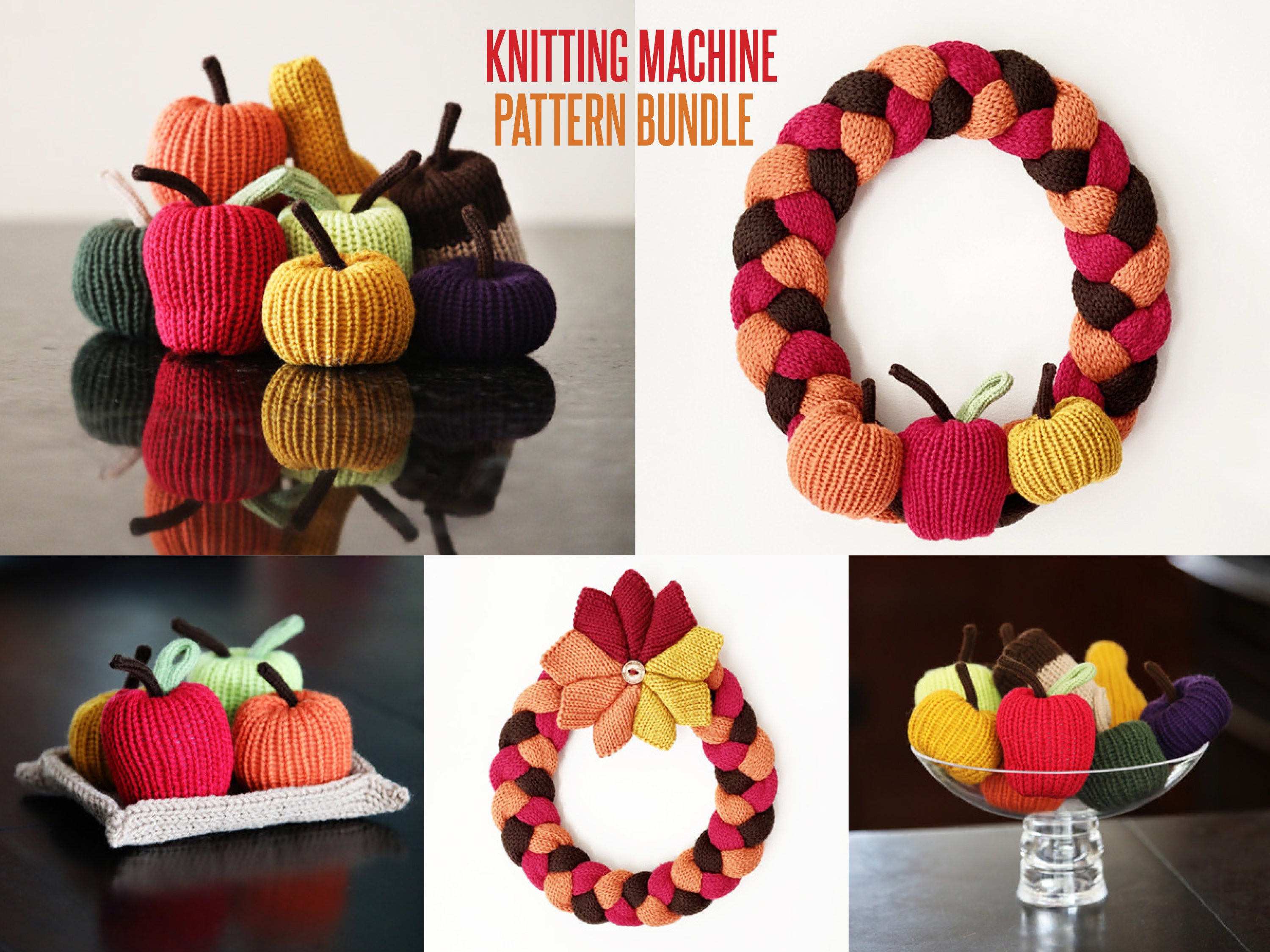 Knitting Machine Fall Pattern Bundle Fall Wreath & Fall Etsy UK