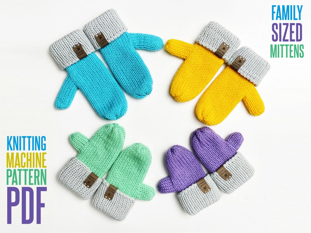 Sentro Mittens Family-sized Knitting Machine Mittens! (addiexpress or Sentro Circular ...