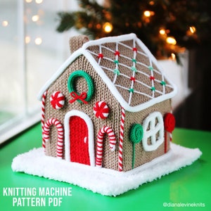 Knit Gingerbread House! (PATTERN PDF for AddiExpress Kingsize Knitting Machines, 22 Needle Circular Knitting Machines and I-Cord Maker)
