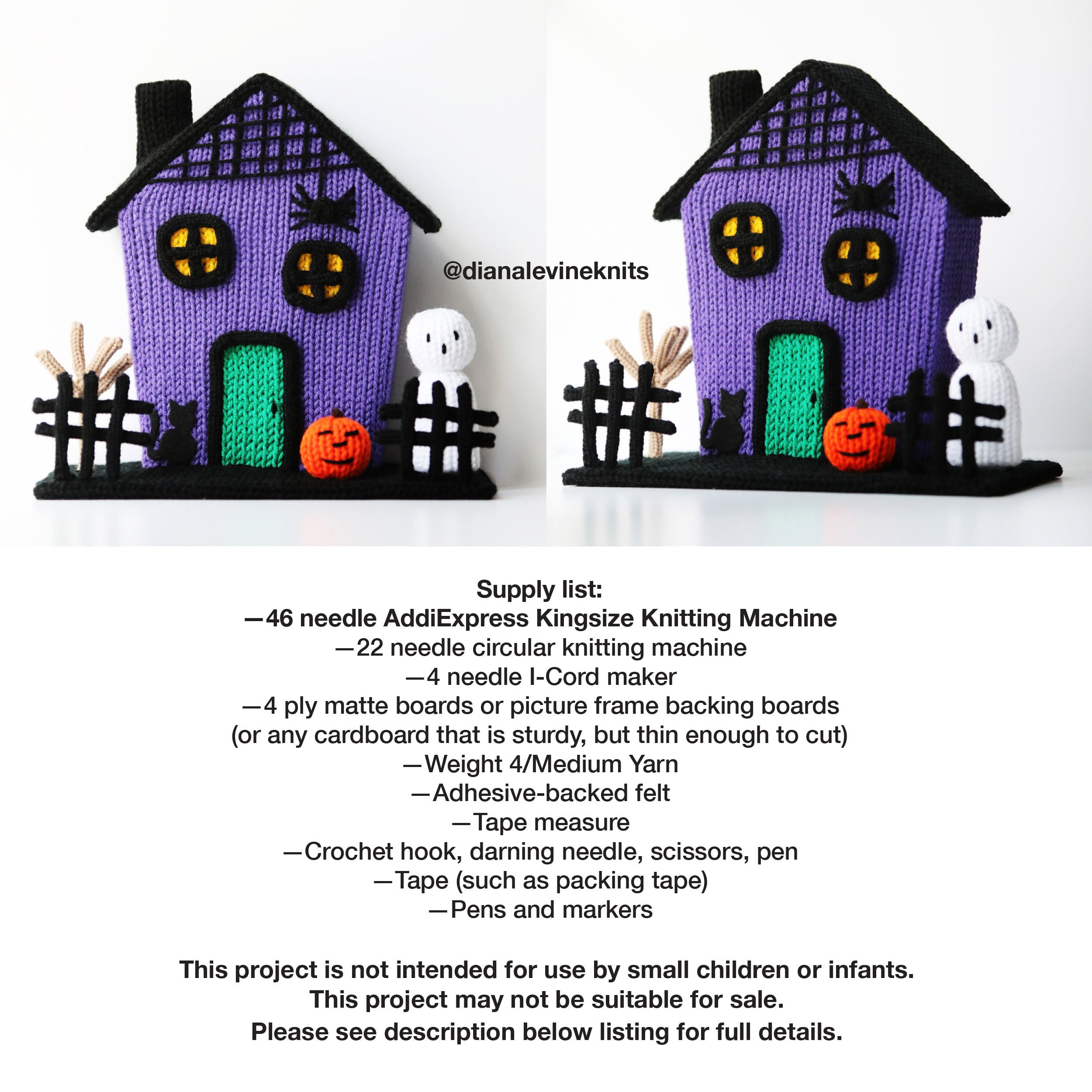 Halloween Haunted House PATTERN PDF for Addiexpress Kingsize Etsy