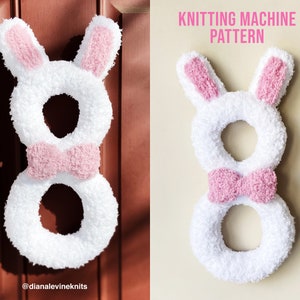 Easter Bunny Wreath! (KNITTING MACHINE PATTERN for 22, 40, and 46 or 48 Needle Circular Knitting Machines)