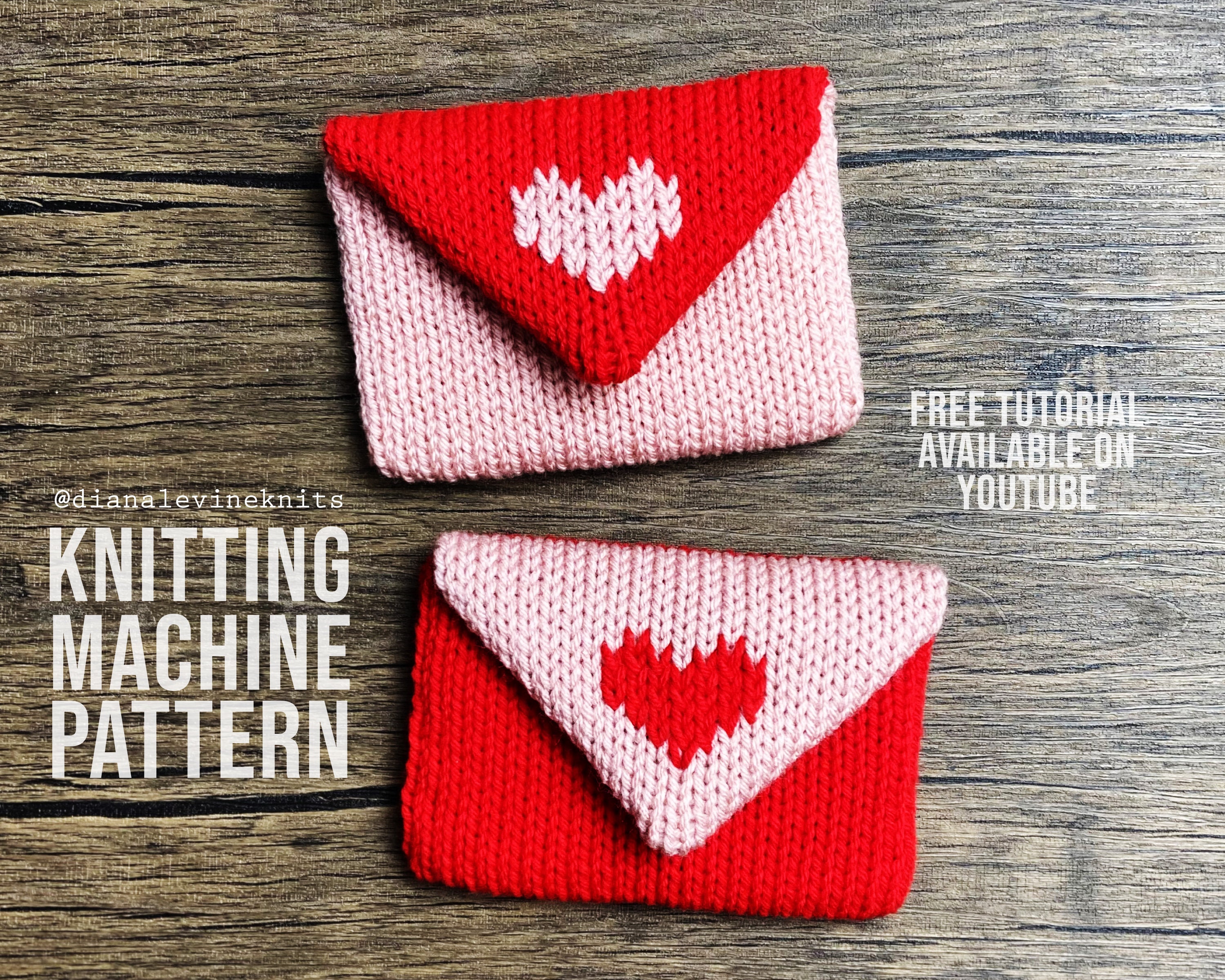 Valentine's Day Wreath KNITTING MACHINE PATTERN for 22 Needle Addiexpress  or Sentro Circular Knitting Machines 
