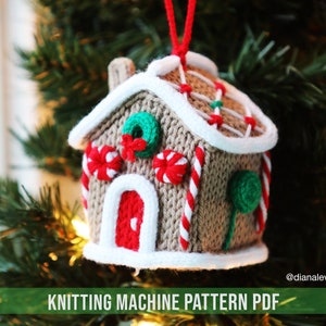 Knitting Machine Gingerbread House Ornaments! (PATTERN PDF for AddiExpress or Sentro 22 Needle Circular Knitting Machines + I-Cord Maker)