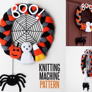 Halloween Wreath (22 Needle Circular Knitting Machine Pattern)