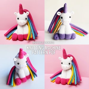 Knitting Machine Unicorn (Sitting Upright) PATTERN PDF for 22 Needle Circular Knitting Machines And I-Cord Makers