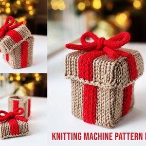 Holiday Gift Box (SMALL) Pattern PDF for 22 Needle Addi® or Sentro™ Circular Knitting Machines and I-Cord Maker