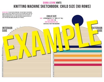 110 Rows Knitting Machine Sketchbook: ADULT HAT 48 Needle Machine