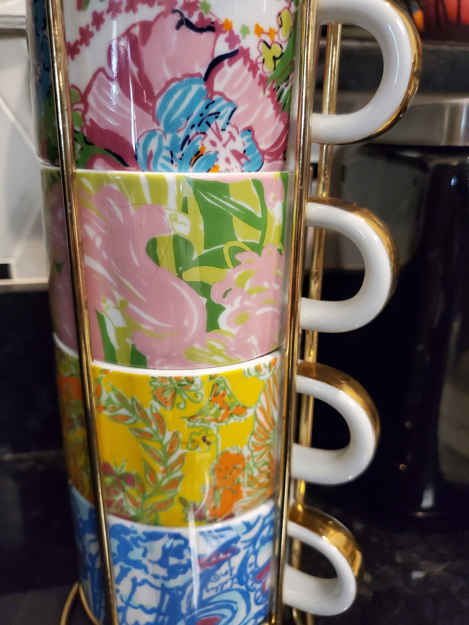 Lilly Pulitzer Porcelain Stackable Coffee Mugs Etsy UK